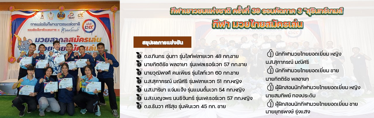 กีฬาเยาวชนแห่งชาติ ครั้งที่ 39 รอบคัดภาค 3